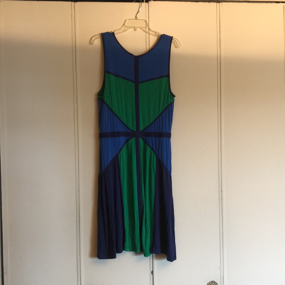 Blue and green dress